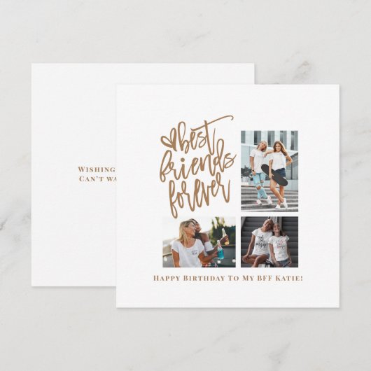 Beste Vrienden voor 3 Foto Manuscript Fijne verjaa (Voorkant / Achterkant)