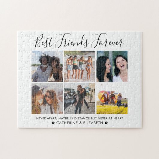 Beste vrienden voor 6 Foto BFF Besties Quote Legpuzzel (Horizontaal)