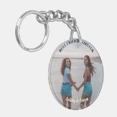 Beste Vrienden voor Aangepast 2 Foto en Naam Sleutelhanger (Voorkant Links)