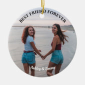Beste Vrienden voor Aangepaste Foto en Naam Keramisch Ornament (Voorkant)