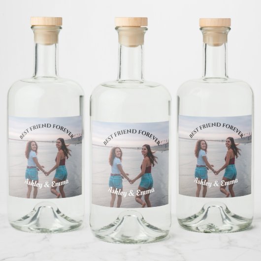 Beste Vrienden voor Aangepaste Foto en Naam Likeurfles Etiket (Flessen)
