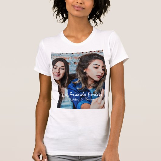 Beste Vrienden voor Aangepaste Foto en Naam T-shirt (Voorkant)