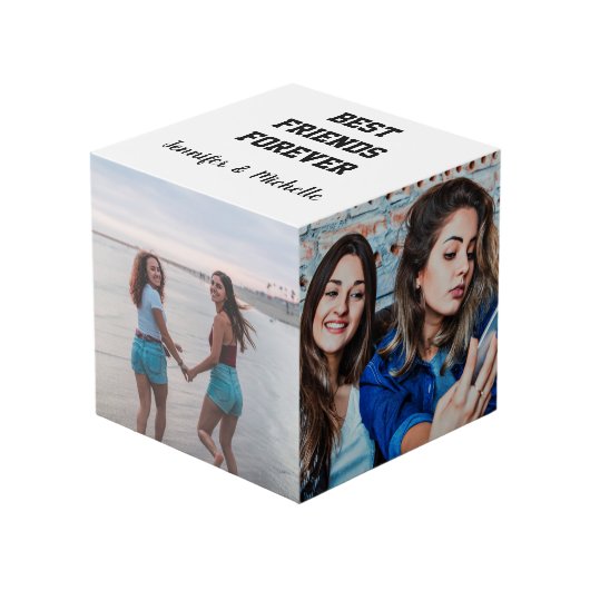 Beste Vrienden voor Aangepaste Foto's en Aangepast Kubus (Voorkant hoekig)