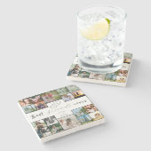 Beste vrienden voor altijd 18-foto collage stenen onderzetter (Zijkant)