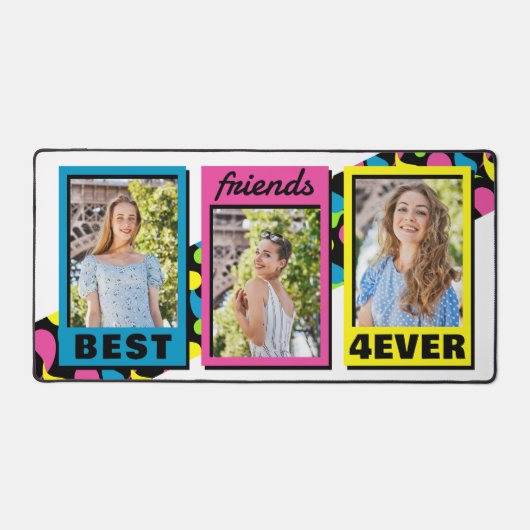 Beste vrienden voor altijd 3 afbeeldingen retro ne bureaumat (Voorkant)
