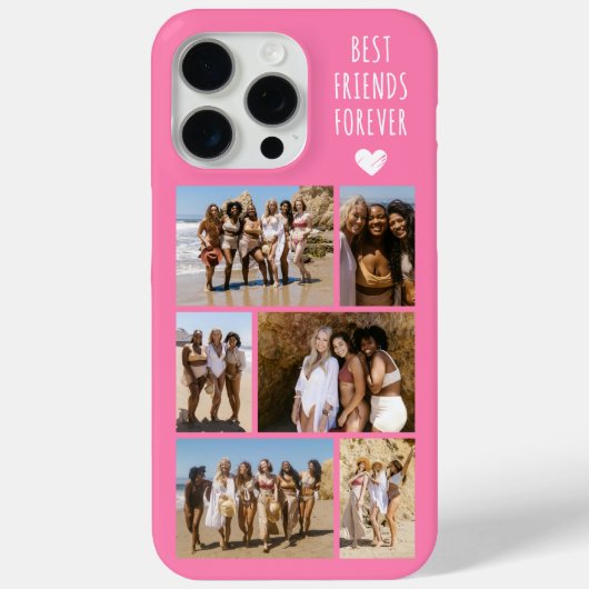 Beste Vrienden Voor Altijd 6 Foto Roze Case-Mate iPhone Case (Achterkant)
