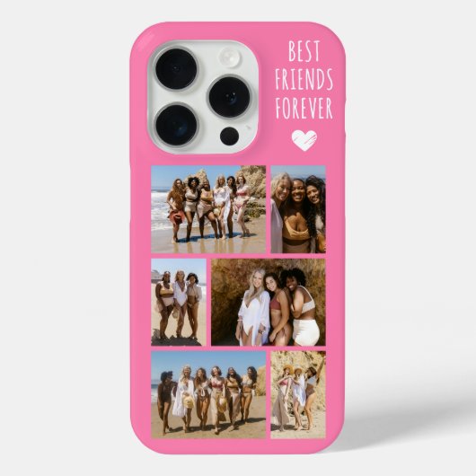 Beste Vrienden Voor Altijd 6 Foto Roze Case-Mate iPhone Case (Achterkant)