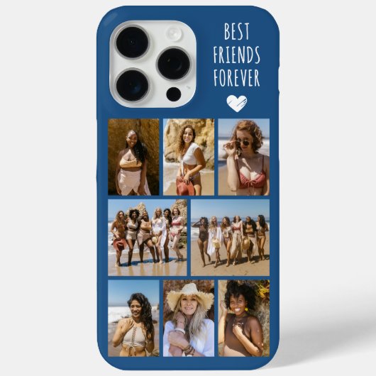 Beste Vrienden Voor Altijd 8 Foto Blauw Case-Mate iPhone Case (Achterkant)