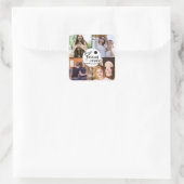Beste vrienden voor altijd | Aangepaste 4-foto col Vierkante Sticker (Tas)