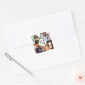 Beste vrienden voor altijd | Aangepaste 4-foto col Vierkante Sticker (Envelop)