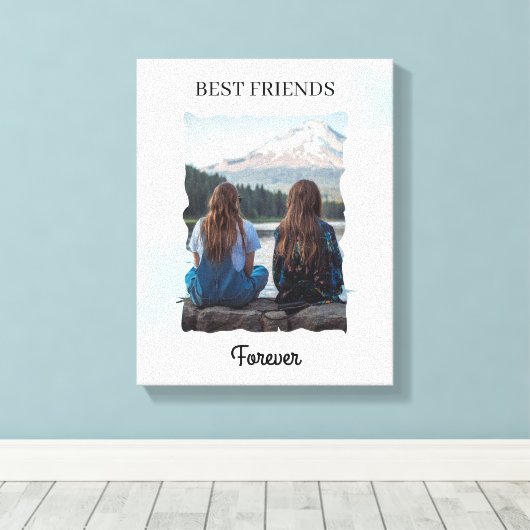Beste Vrienden Voor Altijd Aangepaste Foto Canvas Afdruk (Insitu (Houten vloer))