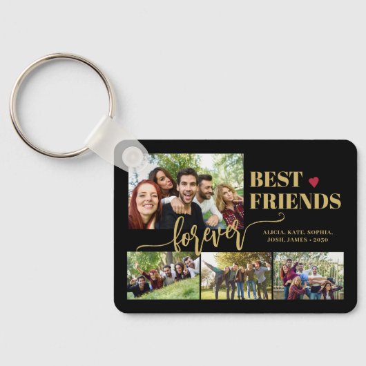Beste vrienden voor altijd, aangepaste foto-collag sleutelhanger (Achterkant)
