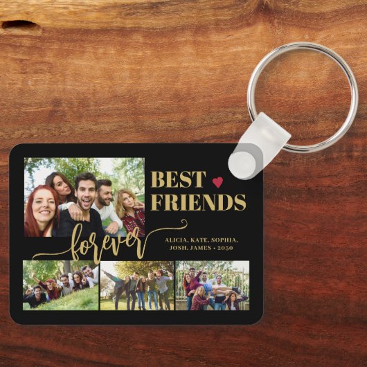 Beste vrienden voor altijd, aangepaste foto-collag sleutelhanger (Voorkant)