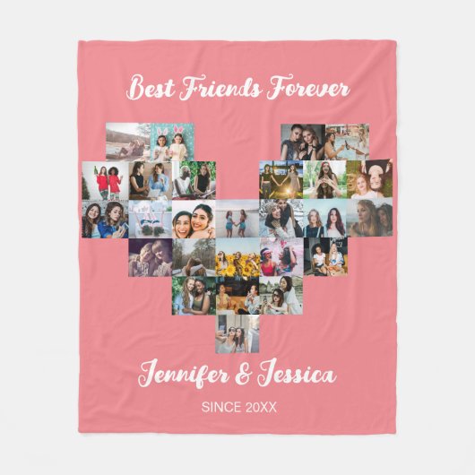 Beste vrienden voor altijd aangepaste foto-collage fleece deken (Voorkant)