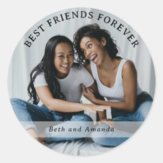 Beste Vrienden Voor Altijd Aangepaste Foto- en Naa Ronde Sticker