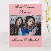 Beste Vrienden Voor Altijd Aangepaste Foto en Naam Kaart (Gele Bloem)