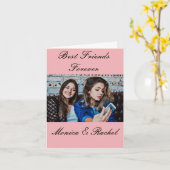 Beste vrienden voor altijd aangepaste foto en naam kaart (Gele Bloem)