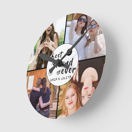 Beste Vrienden Voor Altijd Aangepaste Foto Muur Kl Ronde Klok (Hoek)