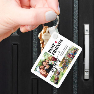 Beste vrienden voor altijd aangepaste fotocollage  sleutelhanger