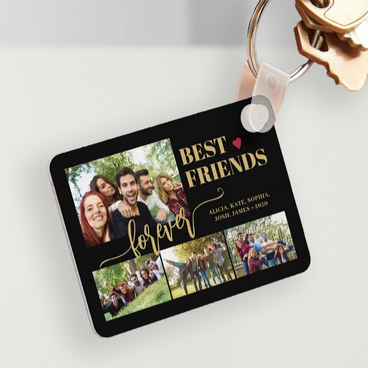 Beste vrienden voor altijd aangepaste fotocollage sleutelhanger