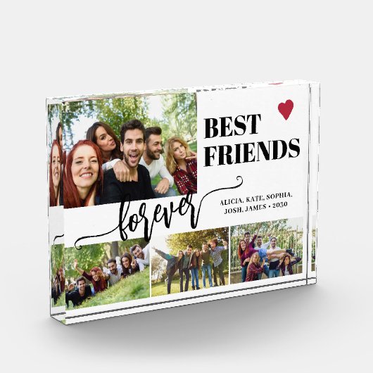 Beste vrienden voor altijd aangepaste namen collag fotoblokken (Links)