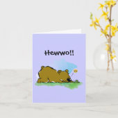 Beste vrienden voor altijd - Beer en Caterpilar Kaart (Gele Bloem)