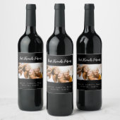 Beste vrienden voor altijd beste zwarte foto wijn etiket (Flessen)