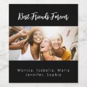 Beste vrienden voor altijd beste zwarte foto wijn etiket (Enkel label)