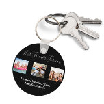 Beste vrienden voor altijd BFF aangepaste foto nam Sleutelhanger<br><div class="desc">Een cadeau voor je beste vriend(en) voor verjaardagen,  Kerstmis of een speciale gebeurtenis. Witte tekst: Beste vrienden Forever,  geschreven met een trendy hand lettered stijlmanuscript. Pas uw eigen foto's en namen aan en gebruik ze.</div>