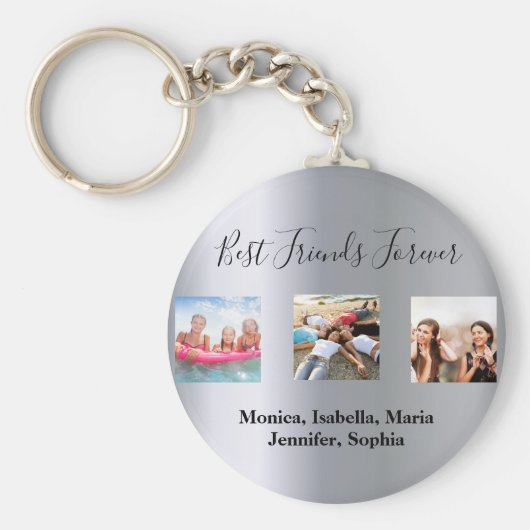 Beste vrienden voor altijd BFF aangepaste foto zil Sleutelhanger (Voorkant)