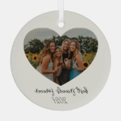 Beste Vrienden Voor Altijd BFF Aangepaste Hart Fot Glas Ornament (Achterkant)