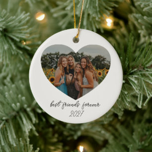 Beste Vrienden Voor Altijd BFF Aangepaste Hart Fot Keramisch Ornament