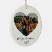 Beste vrienden voor altijd BFF Custom Heart Photo  Keramisch Ornament (Rechts)