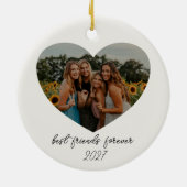 Beste vrienden voor altijd BFF Custom Heart Photo  Keramisch Ornament (Achterkant)