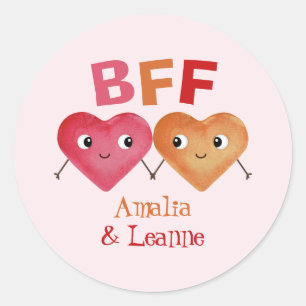 Beste Vrienden Voor Altijd BFF cute hart couple St Ronde Sticker