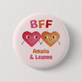 Beste Vrienden Voor Altijd BFF cute hart koppel St Ronde Button 5,7 Cm