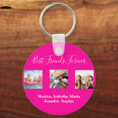 Beste vrienden voor altijd BFF foto heet roze Sleutelhanger (Achterkant)