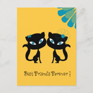 Beste vrienden voor altijd (BFF), ik hou van katte Briefkaart