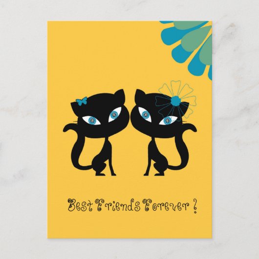 Beste vrienden voor altijd (BFF), ik hou van katte Briefkaart (Voorkant)