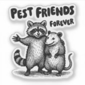 Beste vrienden voor altijd Black Print Sticker (Voorkant)