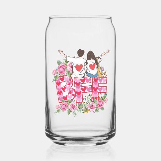 beste vrienden voor altijd blikvorm glas (Voorkant)