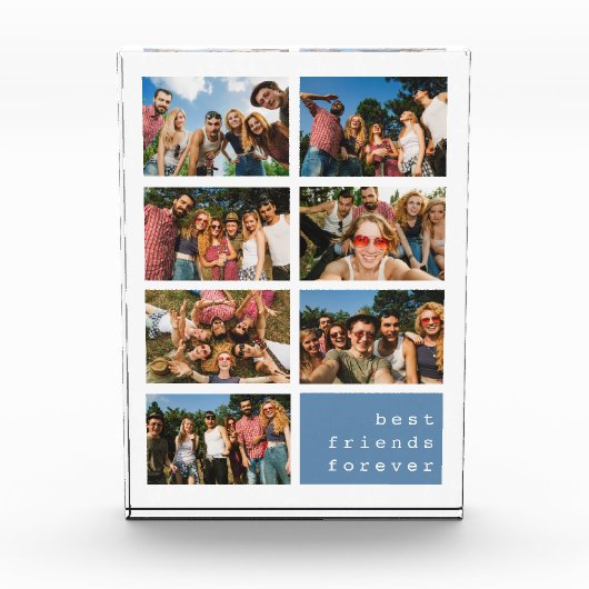 Beste vrienden voor altijd Blue Collage Fotoblokken (Voorkant)