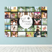 Beste vrienden voor altijd Custom 28-Photo Collage Canvas Afdruk (Insitu (Houten vloer))