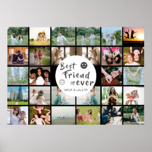 Beste vrienden voor altijd Custom 28-Photo Collage Poster