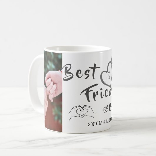 Beste vrienden voor altijd Custom 2-Photo Collage  Koffiemok (Voorkant links)