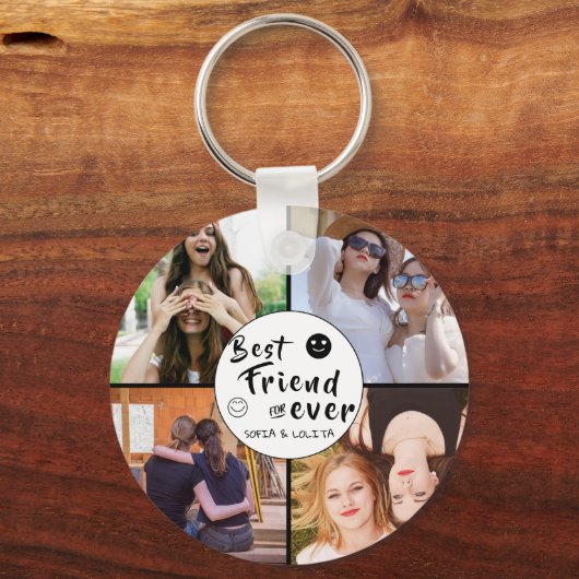 Beste vrienden voor altijd - Custom 4-Photo Collag Sleutelhanger (Voorkant)