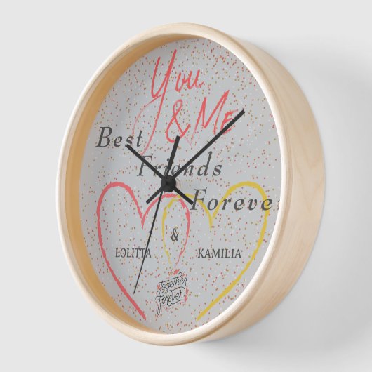 Beste vrienden voor altijd Custom Wall Clock - 10" (Hoek)