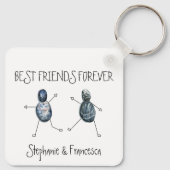 Beste vrienden voor altijd eigen tekstuele voettek sleutelhanger (Achterkant)