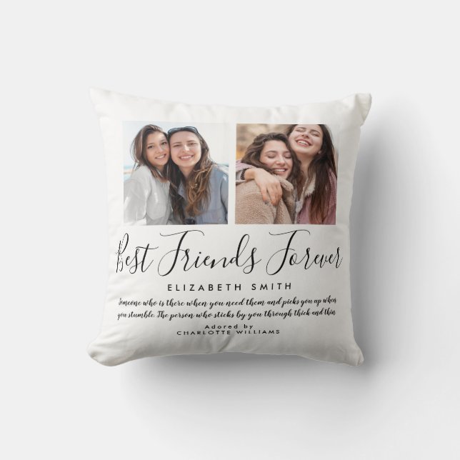 Beste Vrienden Voor Altijd Elegant Script Citaat F Kussen (Voorkant)