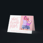Beste vrienden voor altijd Foto Roze gelukkige ver Kaart<br><div class="desc">Beste vrienden voor altijd Foto Roze gelukkige verjaardag Speciaal voor je bestie op haar verjaardag. Voeg eenvoudig uw eigen favoriete foto van u beiden toe en personaliseer uw begroeting aan de onderkant en aan de binnenkant.</div>